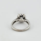 0.50 CTW Diamond Cluster Ring 14k White Gold, Size 4.75