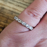 1 CTW Oval Cut Diamond Wedding Band 14k White Gold, Size 6.5