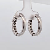 0.50 CTW Diamond Hoop Earrings 14k White Gold