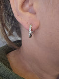 0.50 CTW Diamond Hoop Earrings 14k White Gold