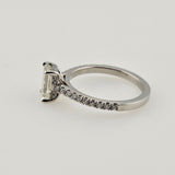 1.71 CTW Emerald Cut Diamond Engagement Ring Platinum, Size 7
