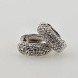 0.50 CTW Round Brilliant Cut Diamond Hoop Earrings 14k White Gold