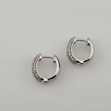0.50 CTW Round Brilliant Cut Diamond Hoop Earrings 14k White Gold