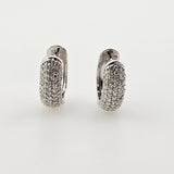 0.50 CTW Round Brilliant Cut Diamond Hoop Earrings 14k White Gold