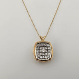 1.15 CTW Diamond Cluster Necklace 14k Yellow Gold