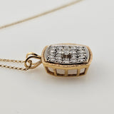 1.15 CTW Diamond Cluster Necklace 14k Yellow Gold