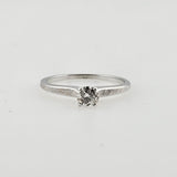 0.32ct. Round Brilliant Cut Diamond Solitaire Engagement Ring 18k White Gold, Size 6.75