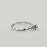 0.32ct. Round Brilliant Cut Diamond Solitaire Engagement Ring 18k White Gold, Size 6.75