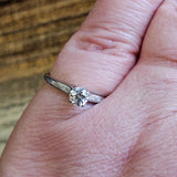 0.32ct. Round Brilliant Cut Diamond Solitaire Engagement Ring 18k White Gold, Size 6.75