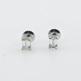 0.73 CTW Emerald Cut Diamond Stud Earrings Platinum