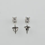 0.73 CTW Emerald Cut Diamond Stud Earrings Platinum