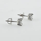 0.73 CTW Emerald Cut Diamond Stud Earrings Platinum