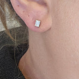 0.73 CTW Emerald Cut Diamond Stud Earrings Platinum