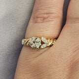 1.11 CTW Marquise Diamond Engagement Ring 14k Gold, Size 6.5
