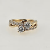 1.02 CTW Diamond Engagement Ring 14K Yellow Gold, Size 4.25