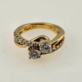 1.02 CTW Diamond Engagement Ring 14K Yellow Gold, Size 4.25
