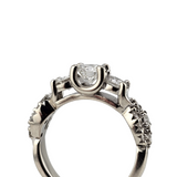 1.36 CTW 3 Stone Diamond Engagement Ring 14k White Gold