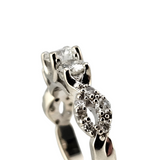 1.36 CTW 3 Stone Diamond Engagement Ring 14k White Gold