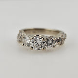 1.36 CTW 3 Stone Diamond Engagement Ring 14k White Gold