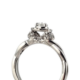 0.64 CTW Pear Cut Diamond Halo Engagement Ring 14k White Gold - Size 6.5