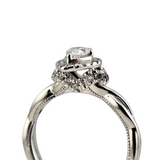 0.64 CTW Pear Cut Diamond Halo Engagement Ring 14k White Gold - Size 6.5