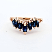 1.05 CTW Sapphire and Diamond Ring in 14kt Yellow Gold, Size 6.5