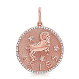14k Gold & Diamond Zodiac Charm - Aries - 0.19ct