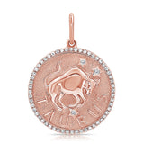 14k Gold & Diamond Zodiac Charm - Taurus - 0.21ct