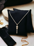 Sterling Silver Cubic Zirconia Double Halo Drop Necklace