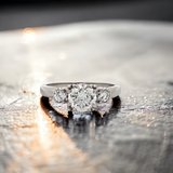 1.22 CTW Round Cut Diamond Engagement Ring in 14k White Gold-Size 6.25