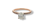0.95 CTW Oval Brilliant Cut Diamond Engagement Ring in 14k Rose Gold-Size 6.5
