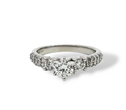 0.78 CTW Round Brilliant Diamond Engagement Ring in 14k White Gold, Size 6.5