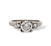 1.22 CTW Round Cut Diamond Engagement Ring in 14k White Gold-Size 6.25