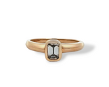 14kt yellow gold emerald cut engagement ring
