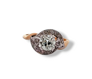 2.04 CTW Old Mine Cut Diamond Engagement Ring in 14k Yellow Gold-Size 10