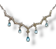 1.15 CTW Aquamarine and Diamond Necklace in 14k White Gold