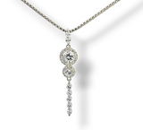 CZ drop necklace sterling silver