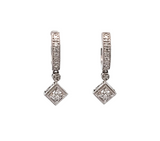 Vintage 14k White Diamond Drop Earrings