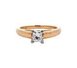 14kt gold princess cut diamond solitaire engagement ring
