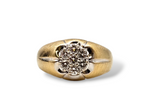 14kt yellow & white gold diamond cluster ring