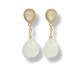 CZ moonstone vermeil drop earrings