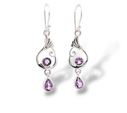 Sterling Silver Amethyst Gemstone Earrings