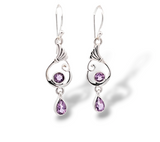 sterling amethyst dangle earrings