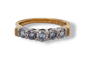 1.01 CTW Round Cut Diamond Wedding Band in 14k Yellow Gold-Size 6.25
