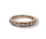 14kt yellow gold round cut diamond wedding band