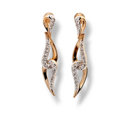 0.76 CTW Diamond Pointed Dangle Earrings in 14k Yellow Gold