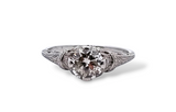 Vintage platinum filagree diamond engagement ring