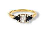 18kt yellow gold emerald cut diamond engagement ring