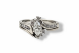 14kt white gold marquis diamond bridal set