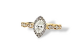 14kt gold marquise diamond halo engagement ring